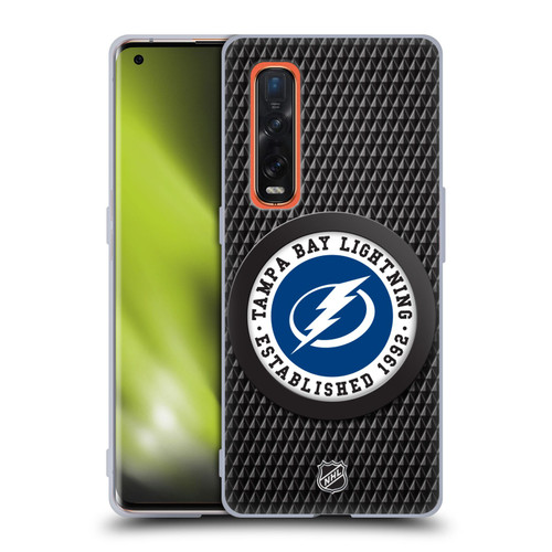 NHL Tampa Bay Lightning Puck Texture Soft Gel Case for OPPO Find X2 Pro 5G