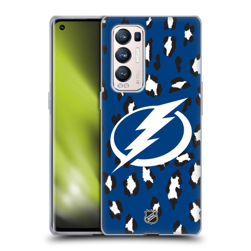 NHL Tampa Bay Lightning Leopard Patten Soft Gel Case for OPPO Find X3 Neo / Reno5 Pro+ 5G