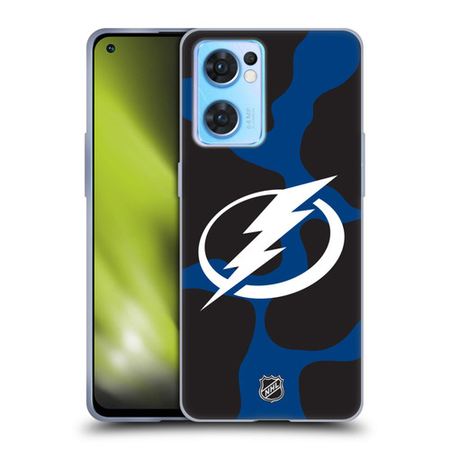 NHL Tampa Bay Lightning Cow Pattern Soft Gel Case for OPPO Reno7 5G / Find X5 Lite