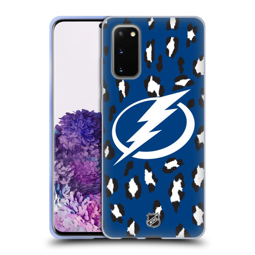 NHL Tampa Bay Lightning Leopard Pattern Soft Gel Case for Samsung Galaxy S20 / S20 5G