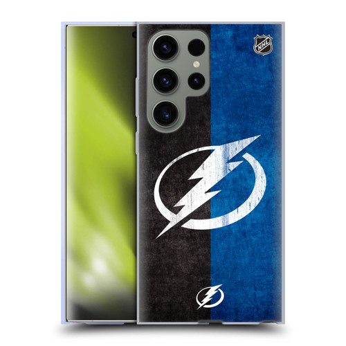 NHL Tampa Bay Lightning Half Distressed Soft Gel Case for Samsung Galaxy S23 Ultra 5G