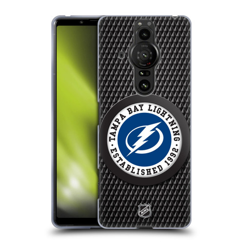 NHL Tampa Bay Lightning Puck Texture Soft Gel Case for Sony Xperia Pro-I