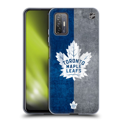 NHL Toronto Maple Leafs Half Distressed Soft Gel Case for HTC Desire 21 Pro 5G