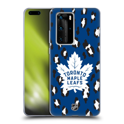 NHL Toronto Maple Leafs Leopard Patten Soft Gel Case for Huawei P40 Pro / P40 Pro Plus 5G