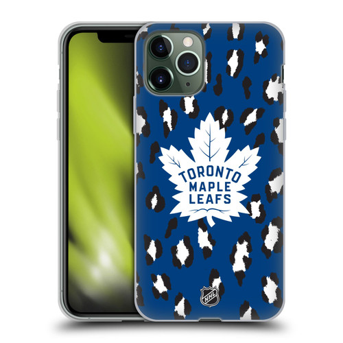 NHL Toronto Maple Leafs Leopard Patten Soft Gel Case for Apple iPhone 11 Pro