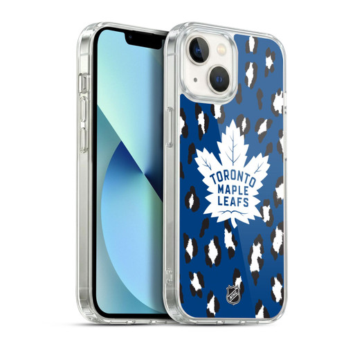 NHL Toronto Maple Leafs Leopard Pattern Soft Gel Case for Apple iPhone 13