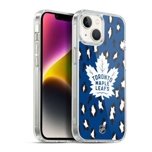 NHL Toronto Maple Leafs Leopard Pattern Soft Gel Case for Apple iPhone 14