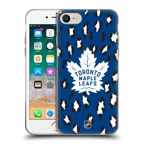 NHL Toronto Maple Leafs Leopard Patten Soft Gel Case for Apple iPhone 7 / 8 / SE 2020 & 2022
