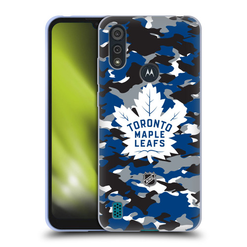 NHL Toronto Maple Leafs Camouflage Soft Gel Case for Motorola Moto E6s (2020)