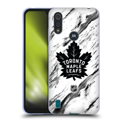 NHL Toronto Maple Leafs Marble Soft Gel Case for Motorola Moto E6s (2020)