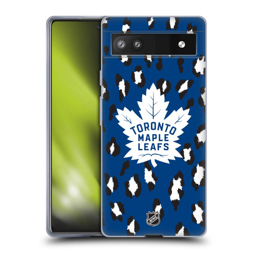 NHL Toronto Maple Leafs Leopard Patten Soft Gel Case for Google Pixel 6a