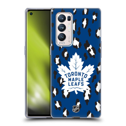 NHL Toronto Maple Leafs Leopard Patten Soft Gel Case for OPPO Find X3 Neo / Reno5 Pro+ 5G