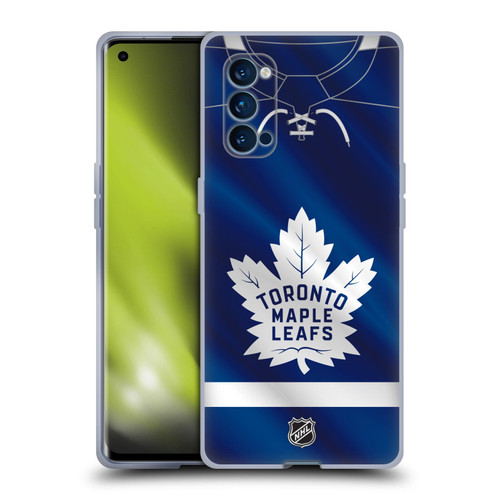 NHL Toronto Maple Leafs Jersey Soft Gel Case for OPPO Reno 4 Pro 5G