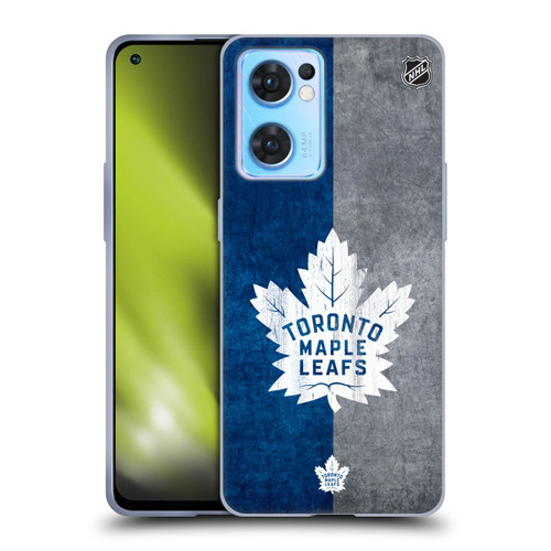 NHL Toronto Maple Leafs Half Distressed Soft Gel Case for OPPO Reno7 5G / Find X5 Lite