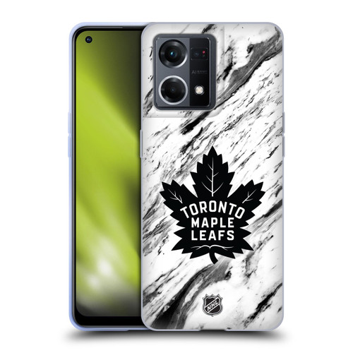 NHL Toronto Maple Leafs Marble Soft Gel Case for OPPO Reno8 4G