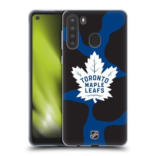 NHL Toronto Maple Leafs Cow Pattern Soft Gel Case for Samsung Galaxy A21 (2020)
