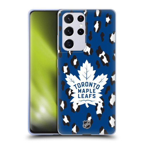 NHL Toronto Maple Leafs Leopard Patten Soft Gel Case for Samsung Galaxy S21 Ultra 5G
