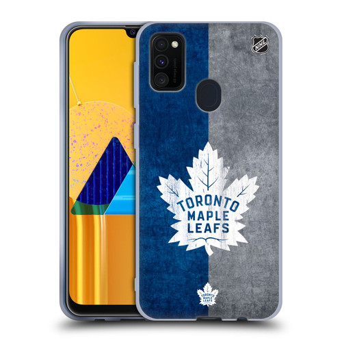 NHL Toronto Maple Leafs Half Distressed Soft Gel Case for Samsung Galaxy M30s (2019)/M21 (2020)