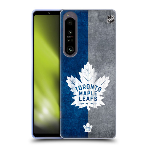 NHL Toronto Maple Leafs Half Distressed Soft Gel Case for Sony Xperia 1 IV