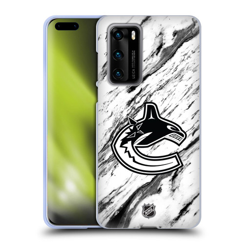 NHL Vancouver Canucks Marble Soft Gel Case for Huawei P40 5G