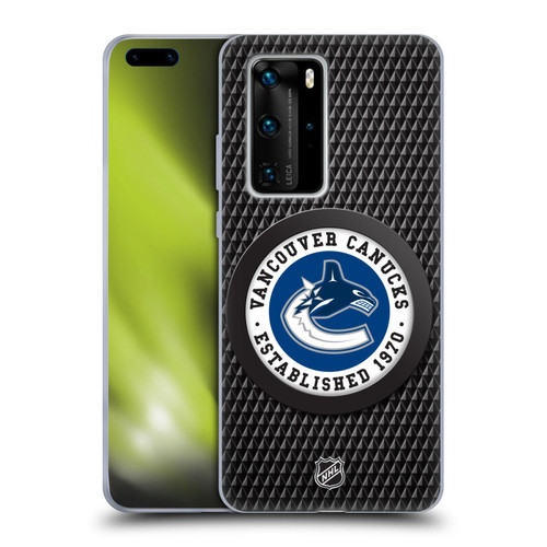 NHL Vancouver Canucks Puck Texture Soft Gel Case for Huawei P40 Pro / P40 Pro Plus 5G