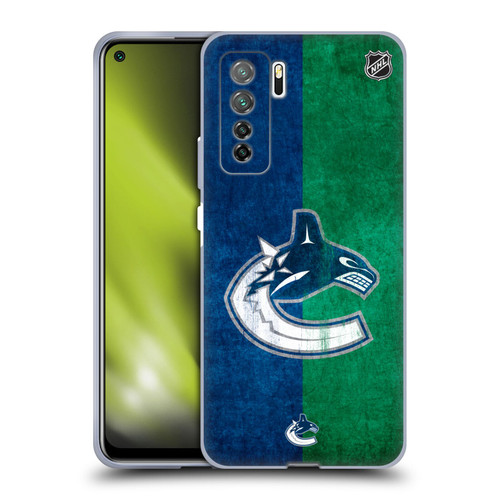 NHL Vancouver Canucks Half Distressed Soft Gel Case for Huawei Nova 7 SE/P40 Lite 5G