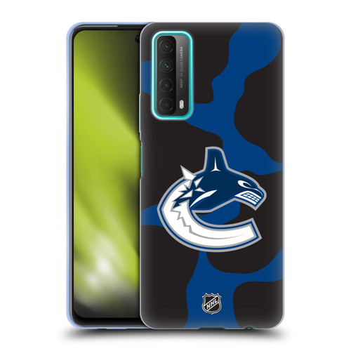 NHL Vancouver Canucks Cow Pattern Soft Gel Case for Huawei P Smart (2021)