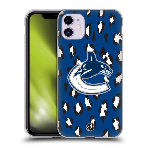 NHL Vancouver Canucks Leopard Patten Soft Gel Case for Apple iPhone 11