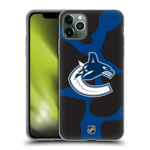 NHL Vancouver Canucks Cow Pattern Soft Gel Case for Apple iPhone 11 Pro Max