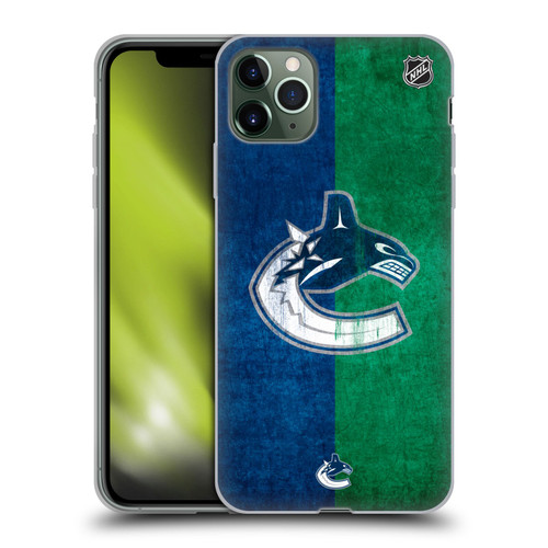 NHL Vancouver Canucks Half Distressed Soft Gel Case for Apple iPhone 11 Pro Max
