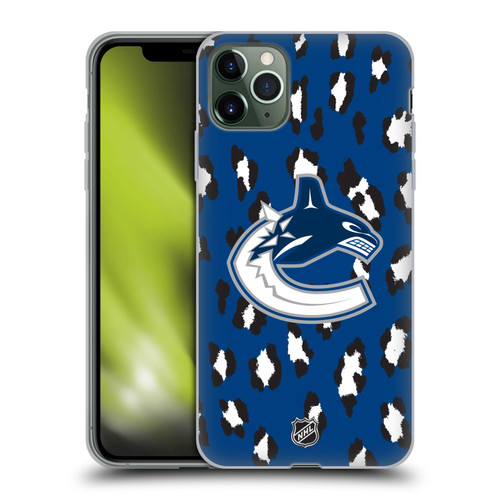 NHL Vancouver Canucks Leopard Patten Soft Gel Case for Apple iPhone 11 Pro Max