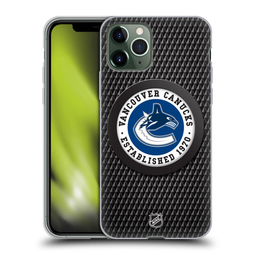 NHL Vancouver Canucks Puck Texture Soft Gel Case for Apple iPhone 11 Pro