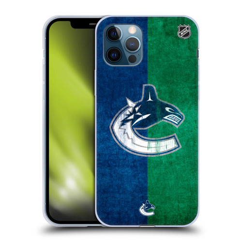 NHL Vancouver Canucks Half Distressed Soft Gel Case for Apple iPhone 12 / iPhone 12 Pro