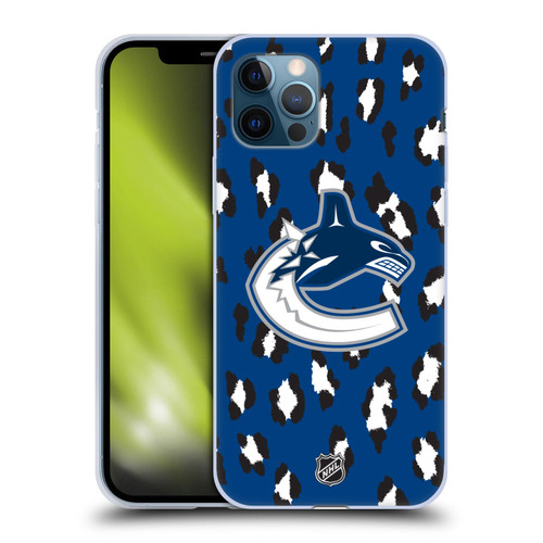 NHL Vancouver Canucks Leopard Patten Soft Gel Case for Apple iPhone 12 / iPhone 12 Pro
