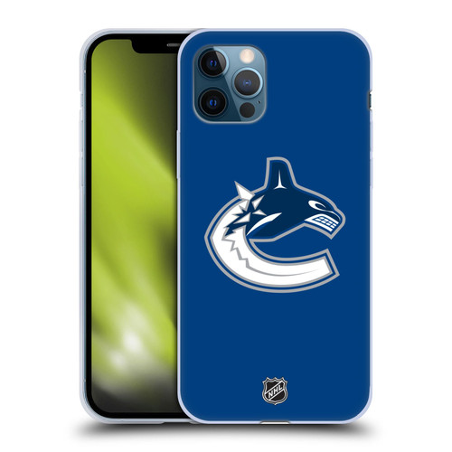 NHL Vancouver Canucks Plain Soft Gel Case for Apple iPhone 12 / iPhone 12 Pro