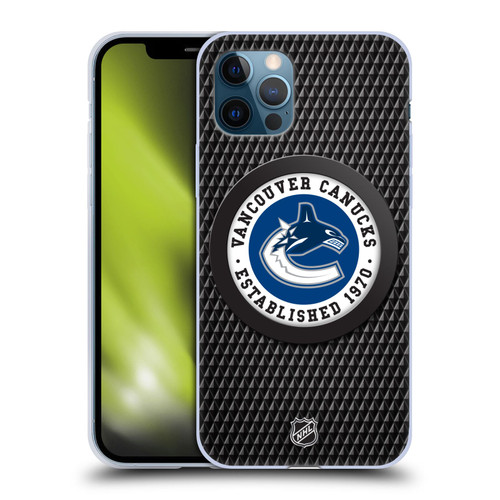 NHL Vancouver Canucks Puck Texture Soft Gel Case for Apple iPhone 12 / iPhone 12 Pro