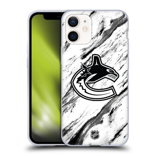 NHL Vancouver Canucks Marble Soft Gel Case for Apple iPhone 12 Mini