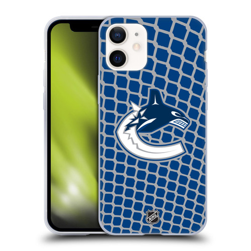 NHL Vancouver Canucks Net Pattern Soft Gel Case for Apple iPhone 12 Mini