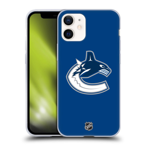 NHL Vancouver Canucks Plain Soft Gel Case for Apple iPhone 12 Mini