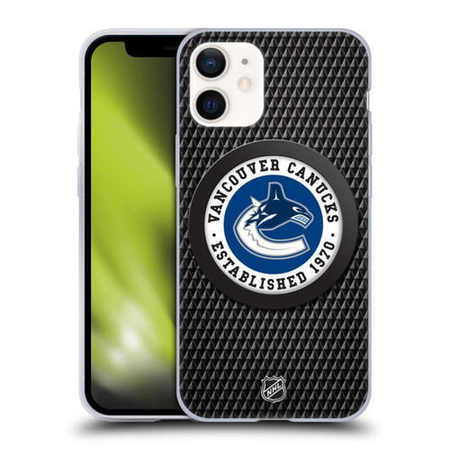 NHL Vancouver Canucks Puck Texture Soft Gel Case for Apple iPhone 12 Mini