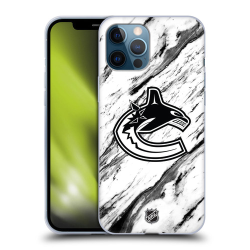 NHL Vancouver Canucks Marble Soft Gel Case for Apple iPhone 12 Pro Max