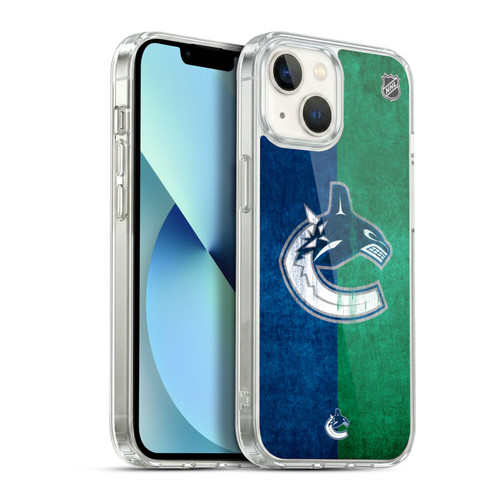 NHL Vancouver Canucks Half Distressed Soft Gel Case for Apple iPhone 13
