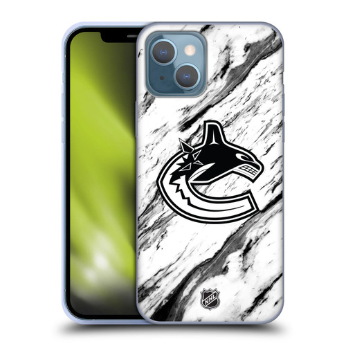 NHL Vancouver Canucks Marble Soft Gel Case for Apple iPhone 13