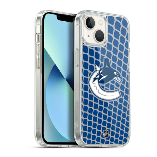 NHL Vancouver Canucks Net Pattern Soft Gel Case for Apple iPhone 13