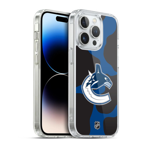 NHL Vancouver Canucks Cow Pattern Soft Gel Case for Apple iPhone 13 Pro & MagSafe