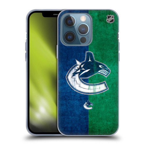 NHL Vancouver Canucks Half Distressed Soft Gel Case for Apple iPhone 13 Pro