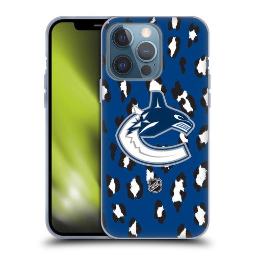 NHL Vancouver Canucks Leopard Patten Soft Gel Case for Apple iPhone 13 Pro