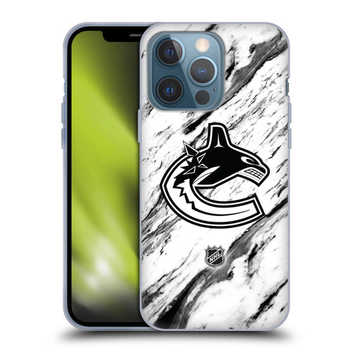 NHL Vancouver Canucks Marble Soft Gel Case for Apple iPhone 13 Pro