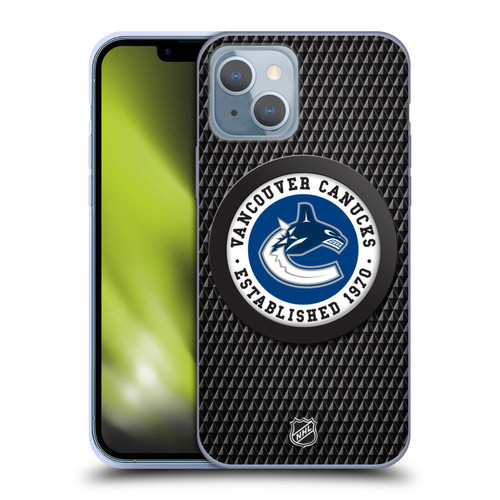 NHL Vancouver Canucks Puck Texture Soft Gel Case for Apple iPhone 14