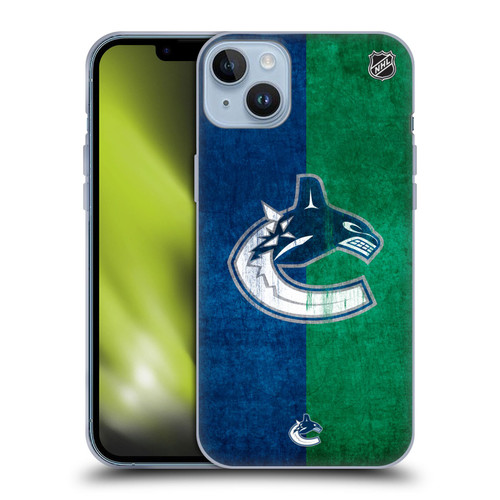 NHL Vancouver Canucks Half Distressed Soft Gel Case for Apple iPhone 14 Plus